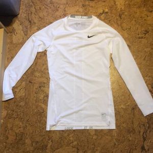 Nike Pro Combat White Long Sleeve
